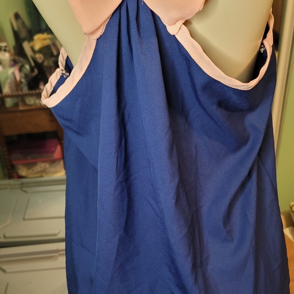 Vague Fashion Blue Long top with Pink Trim & Bow on Back - Picture 7 of 12